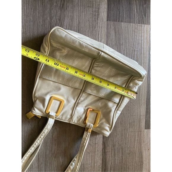 Dawli 100% Leather Cream Gold Hardware Snakeskin Shoulder Bag Purse - Picture 2 of 15